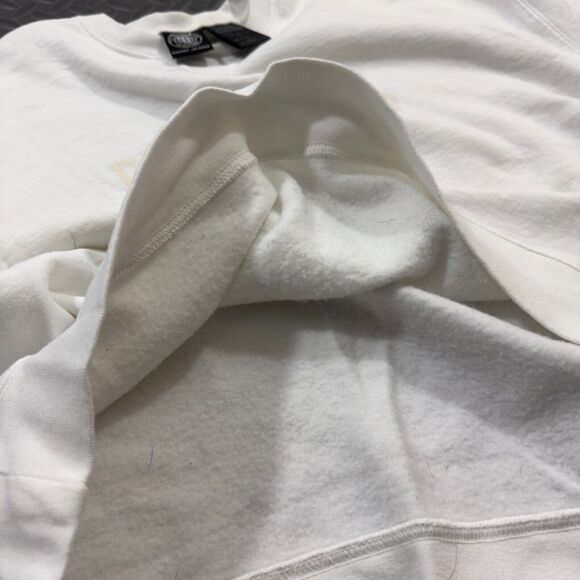 DKNY Jeans Sweatshirt Unisex Large White Spell-out Logo Long Sleeve Crew Neck - Picture 5 of 7